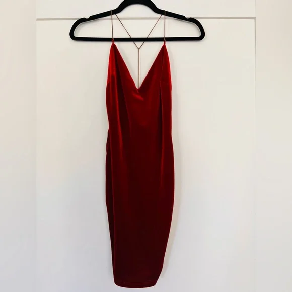 EUC SEXY DAY AND NIGHT RED VELVET MINI DRESS SZ XS EUC SEXY DAY AND NIGHT RED VELVET MINI DRESS SZ XS